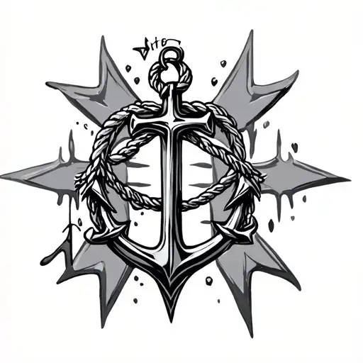 Sagrada Familia With Anchor Cross Intertwined