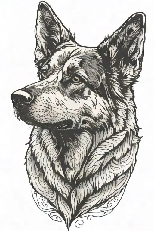 German Shepherd And Husky Sillouette