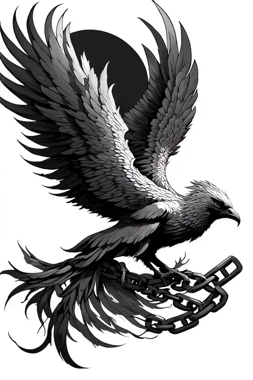Chained Pheonix Rising Sun