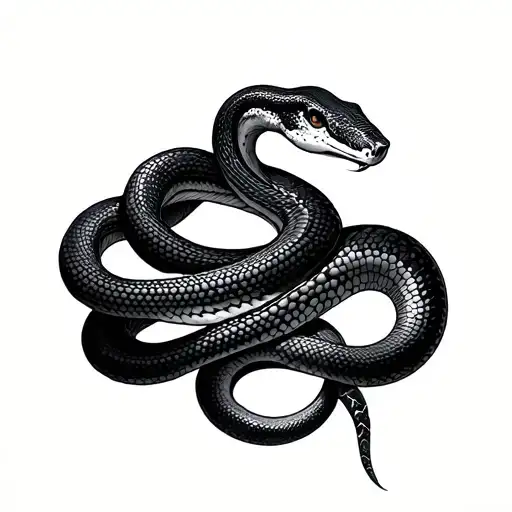 A Snake Wrapped Around A Women Neck Transforming