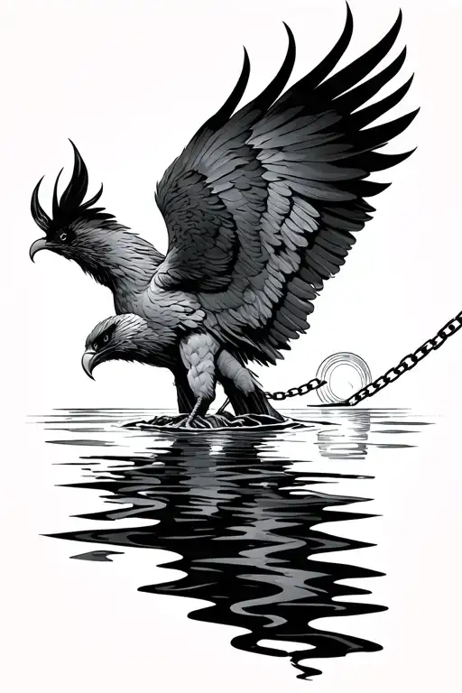 Drowned Chained Pheonix Trying To Escape To Sun Rising
