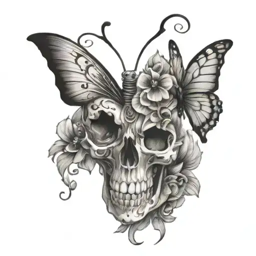 Love Skull Butterfly