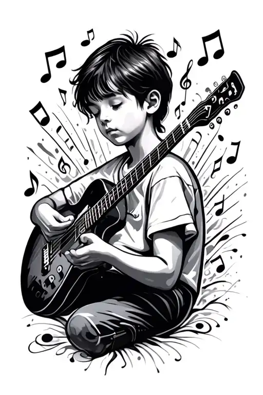 Kid With Debt Raising To Greatness Surrounded My Music Notes