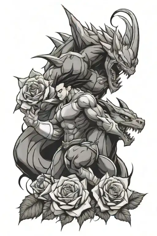 Roses With Vegeta And Sylvanas Windrunner And Charizard