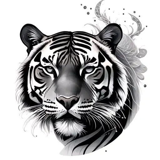 Constellation Of Pisces And Tiger