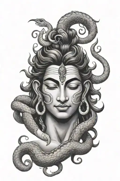 Aesthetic Shiva With Snake