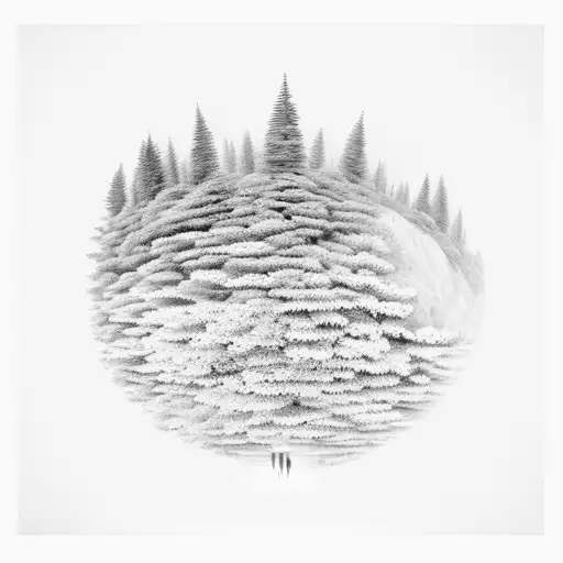 A Serene Forest Landscape With A Motorcycle Speeding Through