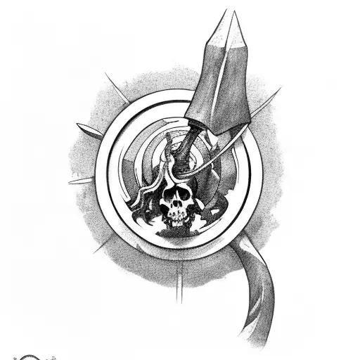 Reaper With Scythe Hanging Down To The Left