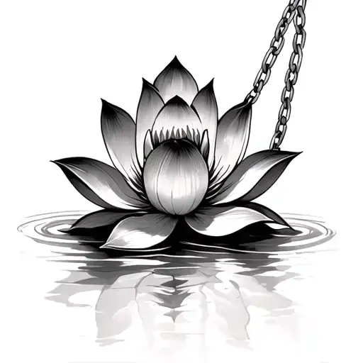 Lotus Flower Madala With Chains At The Bottom Half Combined