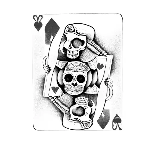A Skull Holding Playing Cards As If Playing Poker