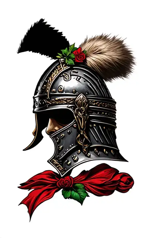 Gladiator Hat With Italian Theme Tattoo Design