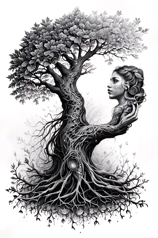 A Woman's Tree Of Life Transformation Combined