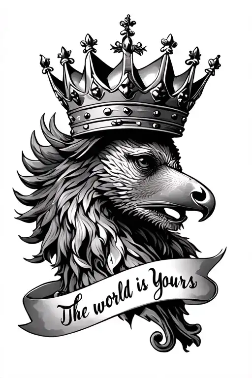 German Bundesadler With A Crown And The World Is Yours Script