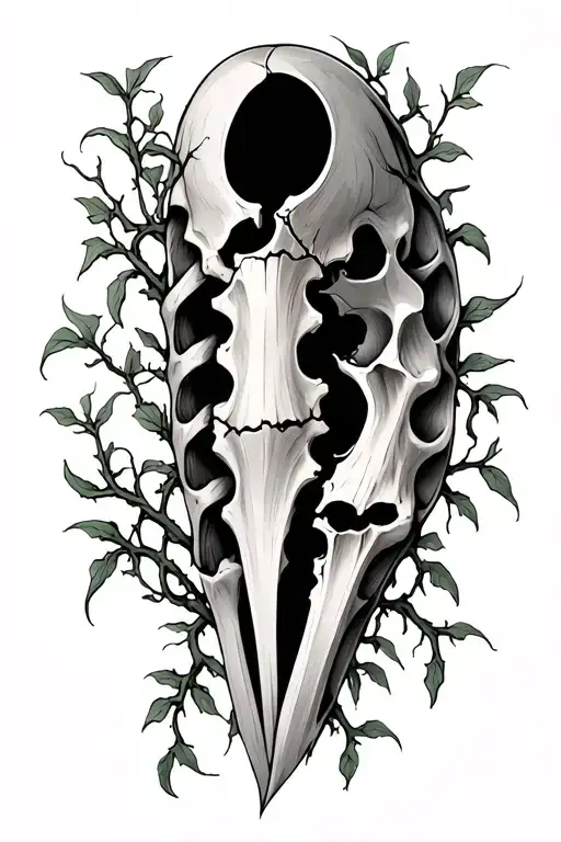 Broken Humerus With Vines Growing