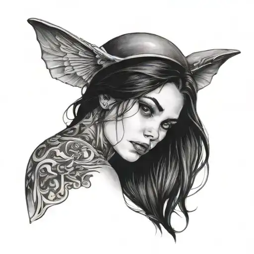 Girl With Dark Hair Sitting