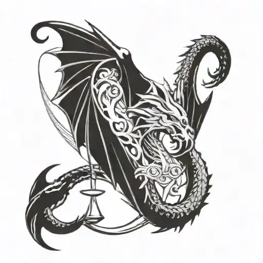 Libra Dragon Intertwined