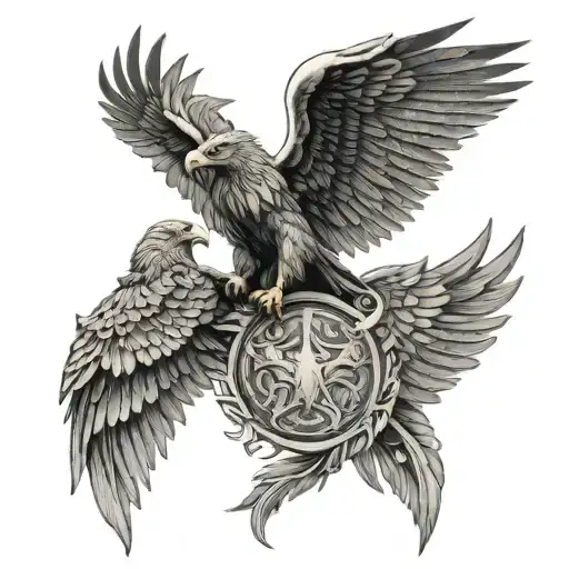 Warrior And Eagle Wings