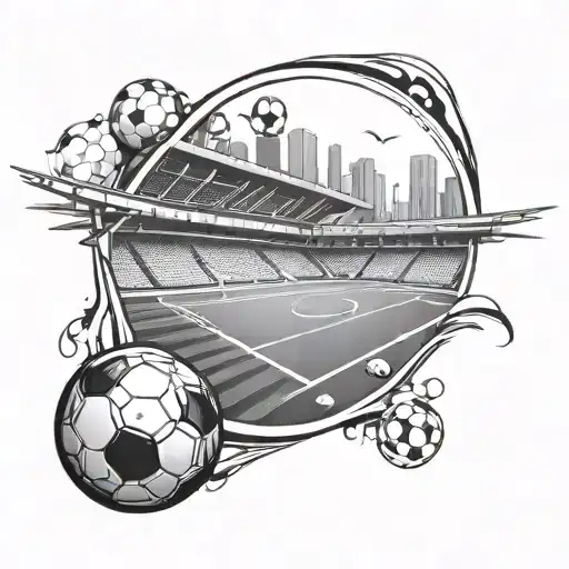 Design A Tattoo Of A Soccer Field With A Unique Perspective