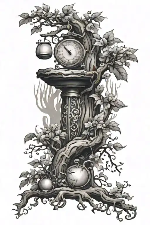 Scales Growing From A Tree In A Roman Style