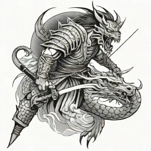 Samurai And Dragon