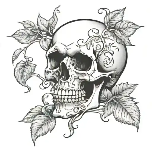 Skull Wearing With Ivy Vines