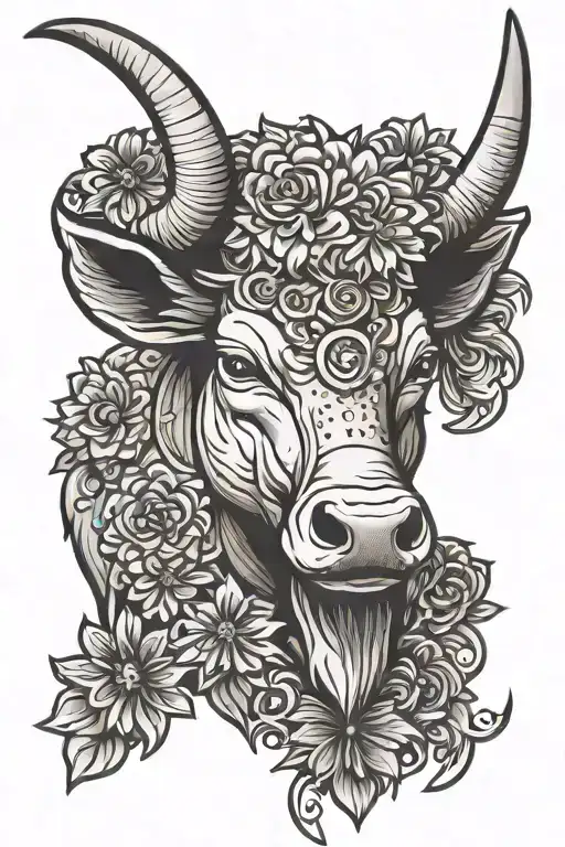 Tarus Bull Head With Cheerleading Pom Poms In The Horns