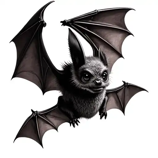 Realistic Bat With Wings Spread