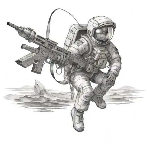 Astronaut Bow Hunting Scene