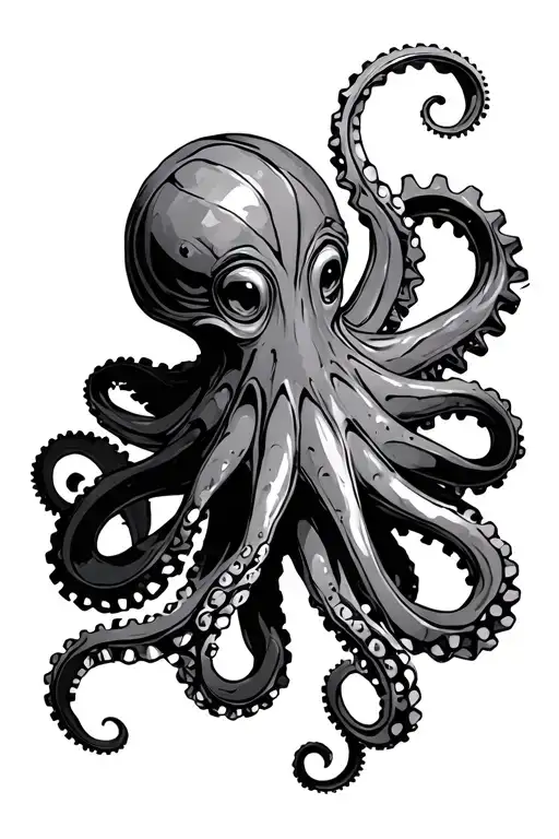 Octopus Made From Scrap Metal Gears
