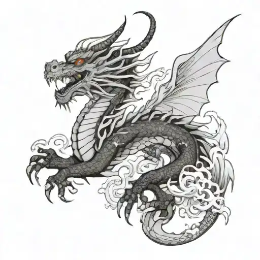 Japanase Dragon Flying