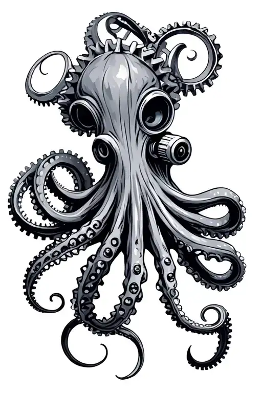Industrial Octopus Made Of Gear Wheels