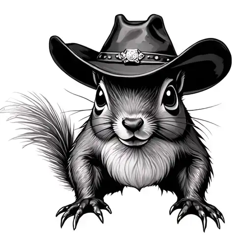 Squirrle With Cowboy Hat