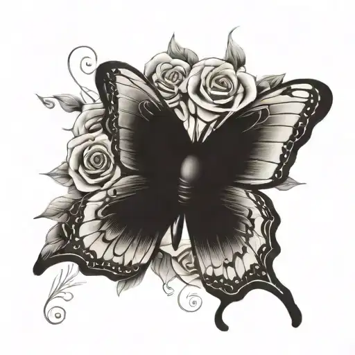 Roses Crow Butterfly