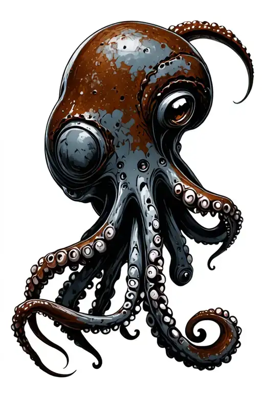 Mechanical Rusty Metal Octopus