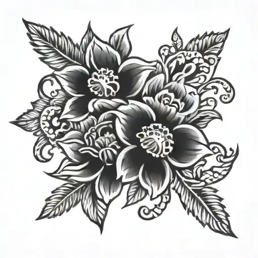 Mexican And Filipino Flowers Intertwined