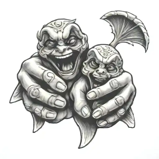 Two Little Smilling Angle On A Hand