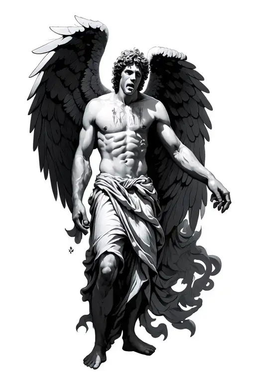 Crying Male Angel Standing