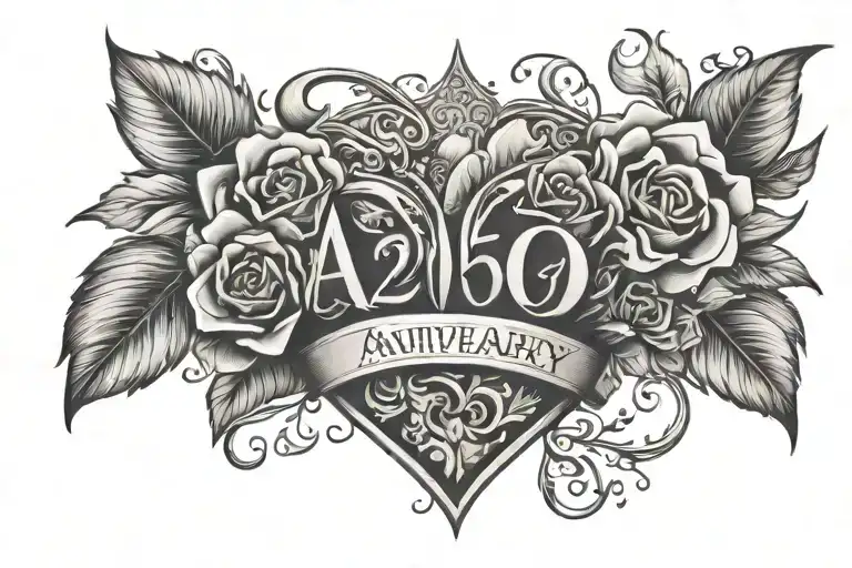 Aniversary Date Matching Tattoo Design