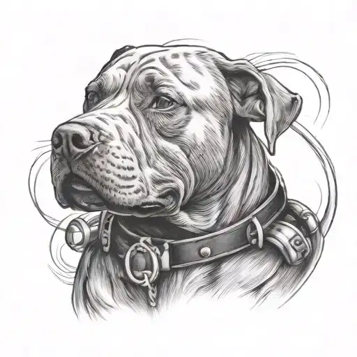 Pitbull Dog With Scuba Diver Exploring