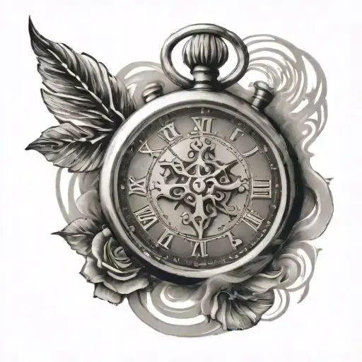 Christian Cross And A Stopwatch