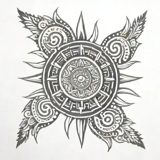 Aztec Calendar In Filipino Tribal Sun