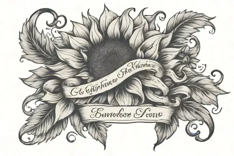 Sunflower Ribbon Wrapped Name