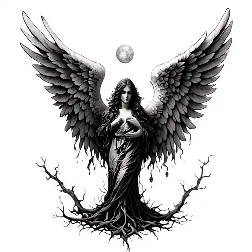 Black Angel Wings A Tree