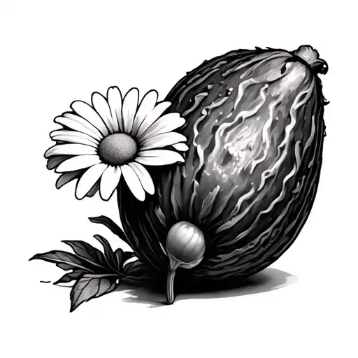 Sweet Pea And Daisy Coming Out Of An Avacodo Seed