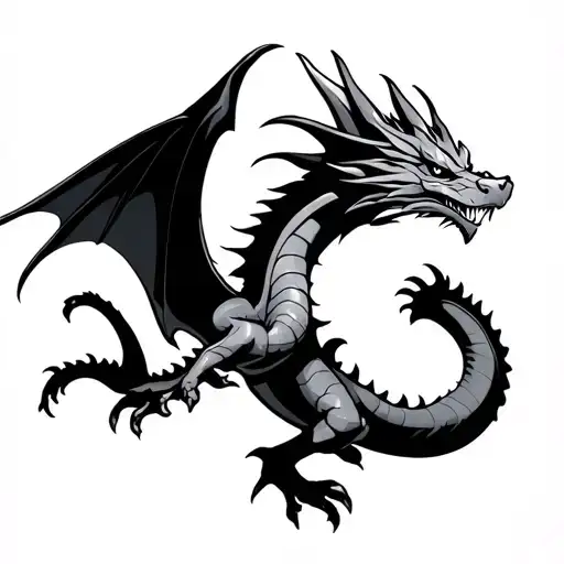 Dragon Flying Side View