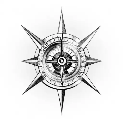 Theater Mask With Necklace With A Compass At The End