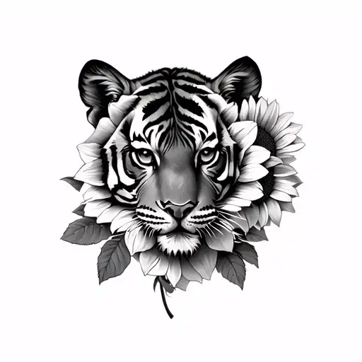 Baby Tiger Roses And Sunflowers