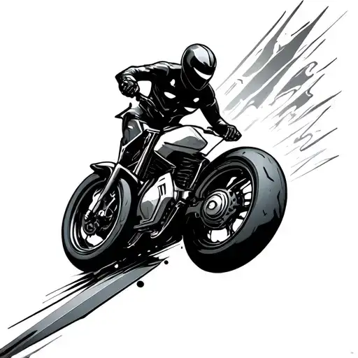 Tron Bike Driving Down The Edge Of A Sword