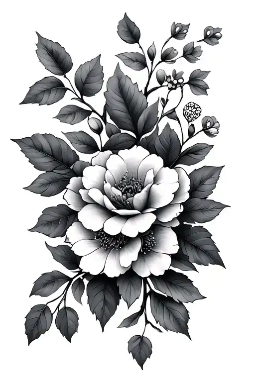 Vine Of Leaves And Flowers