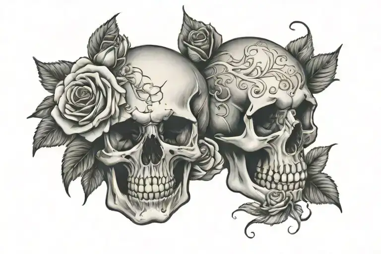 Skulls Roses Good Vs Evil